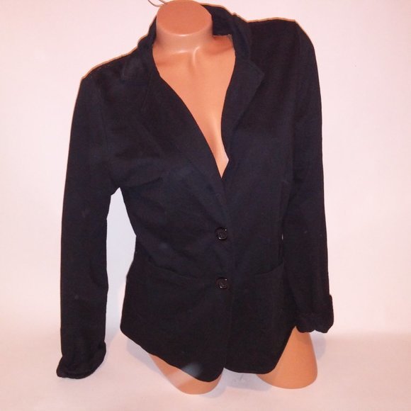 Mod Modele Blazer Jacket XL Black Lace Black Casual Solid Long Sleeve Button Fro - Picture 1 of 8